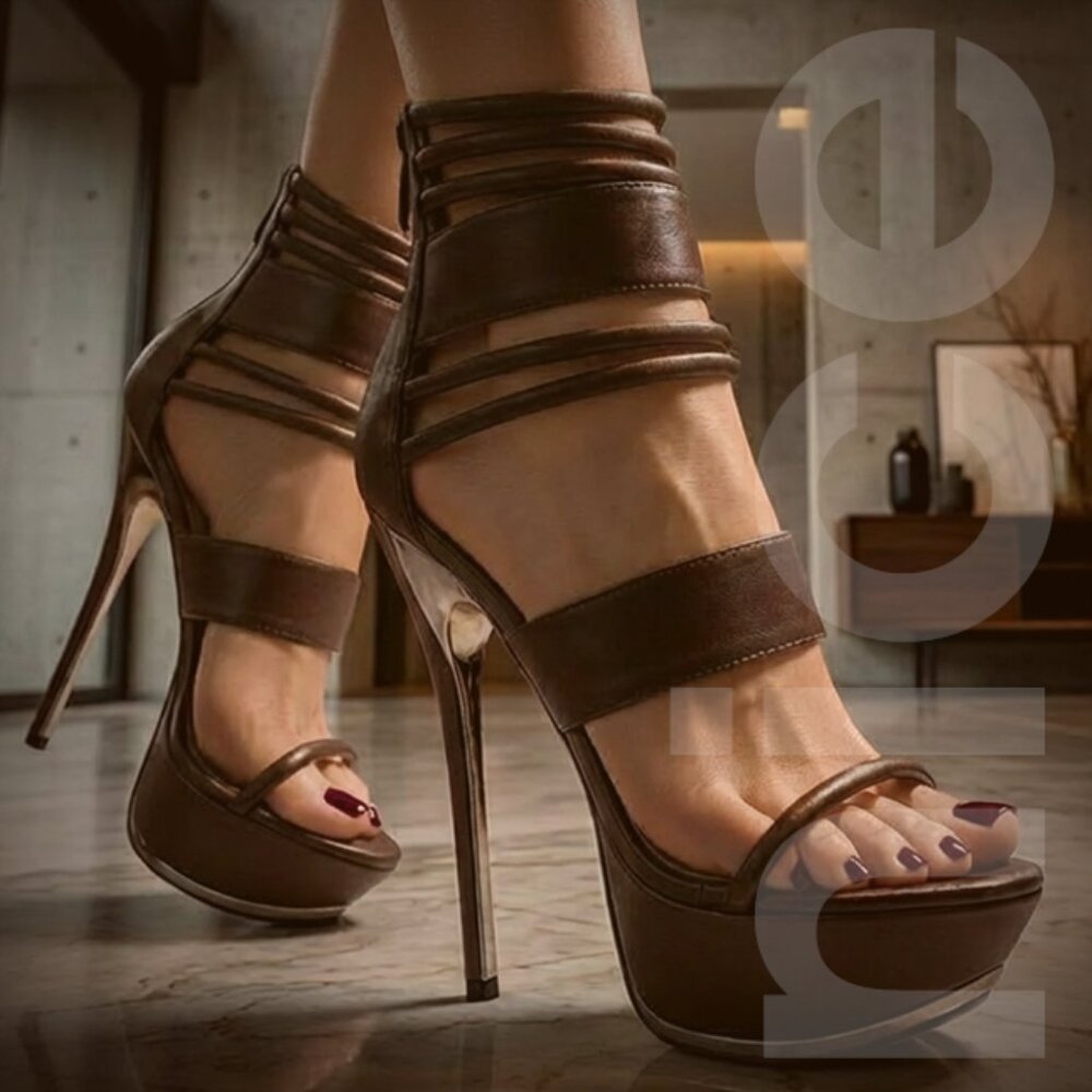 FAHRENHEIT STRAPPY PLATFORM 6 INCH HIGH HEEL